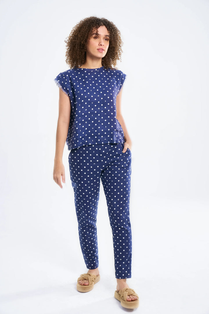 Terra Luna Co-ord set Doda +  Lunar Polka Blue